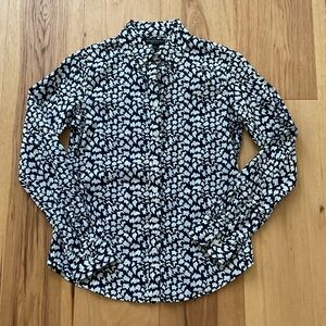 Banana Republic Soft Wash Long Sleeve Shirt, Blue/White, Size X-Small